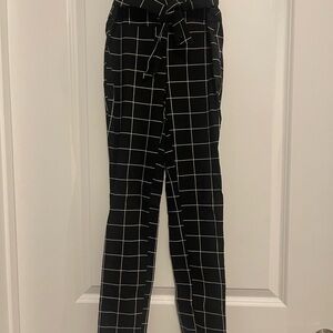 Black and White Checkered Women's Pants